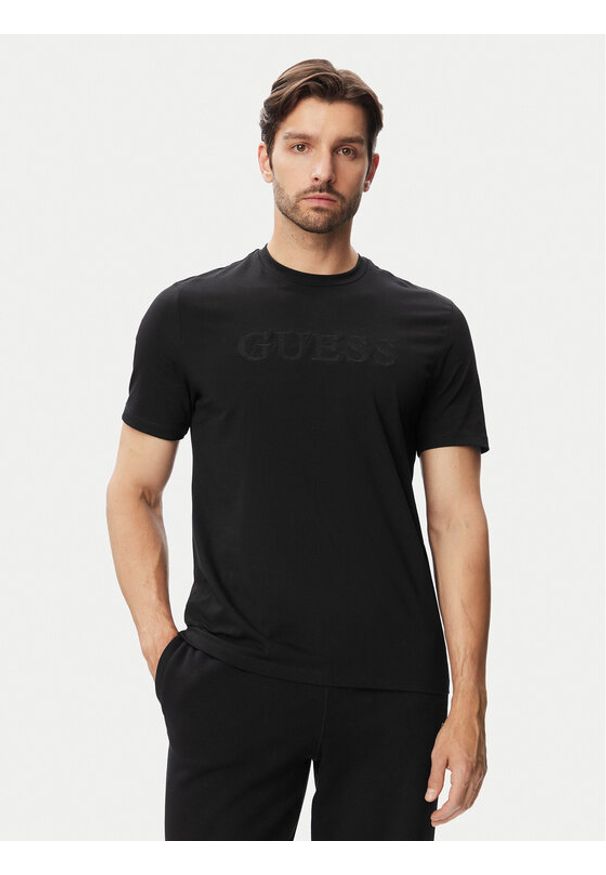 Guess T-Shirt Z6YI17 K4968 Czarny Regular Fit. Kolor: czarny. Materiał: bawełna