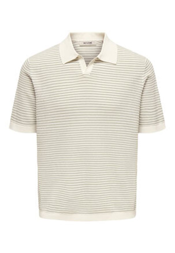 Only & Sons Polo Kian 22033457 Beżowy Relaxed Fit. Typ kołnierza: polo. Kolor: beżowy. Materiał: bawełna