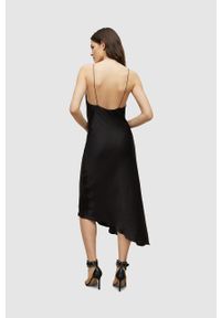 AllSaints sukienka kolor czarny midi prosta. Okazja: na co dzień. Kolor: czarny. Długość rękawa: na ramiączkach. Typ sukienki: proste. Styl: casual. Długość: midi #3