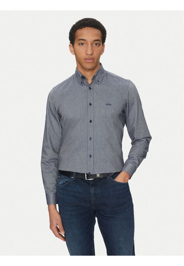 BOSS Koszula Rickert 50519707 Granatowy Regular Fit. Kolor: niebieski. Materiał: bawełna