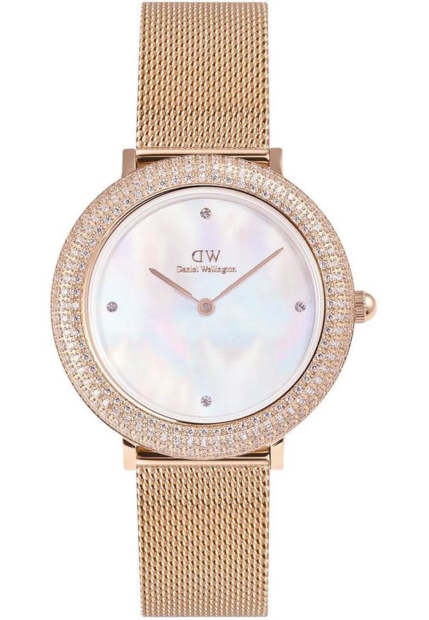 Zegarek damski Daniel Wellington DW00100823 CYRKONIE różowe złoto. Kolor: złoty, wielokolorowy, różowy