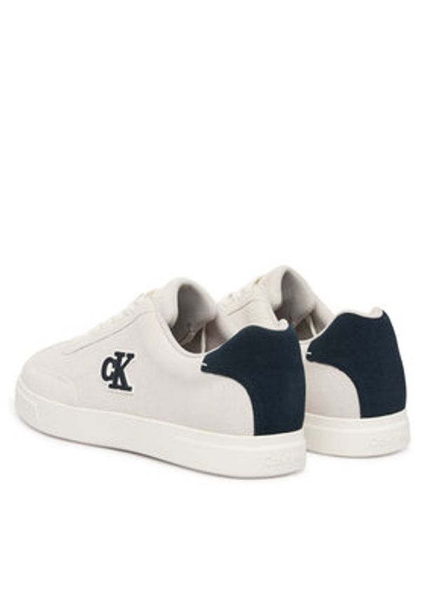 Calvin Klein Sneakersy Low Prof Cupsole Su HM0HM02125 Écru. Kolor: kremowy. Materiał: skóra, zamsz