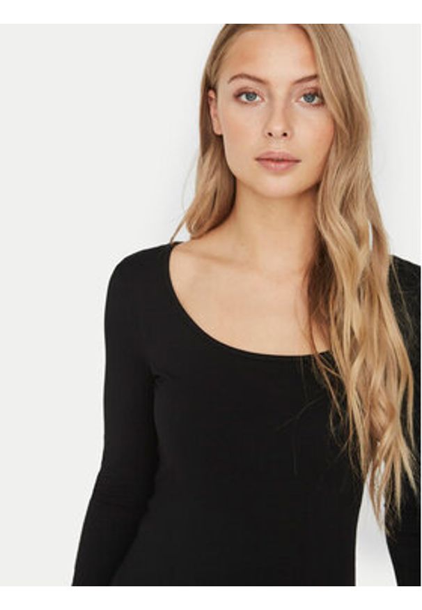 Vero Moda Bluzka Maxi My 10228809 Czarny Slim Fit. Kolor: czarny. Materiał: bawełna