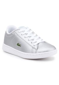 Buty Lacoste 7-34SPC0006334 srebrny. Kolor: srebrny. Materiał: materiał, syntetyk. Szerokość cholewki: normalna. Model: Lacoste Carnaby Evo #2