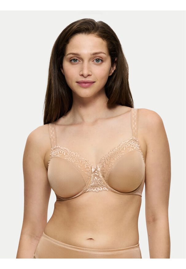 Triumph Biustonosz z fiszbiną Ladyform Soft 10166306 Beżowy. Kolor: beżowy. Materiał: syntetyk