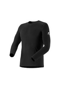 FJORK MERINO - Koszulka z długim rękawem męska 100% wełny merynosów - Finn 210. Kolor: czarny. Materiał: wełna. Długość rękawa: długi rękaw. Długość: długie