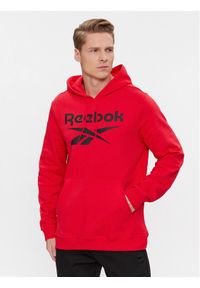 Reebok Bluza Identity Fleece Stacked Logo Pullover Hoodie IM3281 Czerwony. Kolor: czerwony. Materiał: bawełna