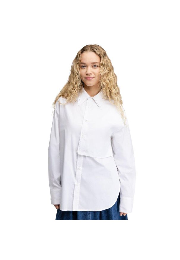 SIROKO - Damska rozpinana koszula oversize z długim rękawem Siroko Marlene-W White. Kolor: biały. Materiał: bawełna. Długość rękawa: długi rękaw. Długość: długie. Styl: klasyczny