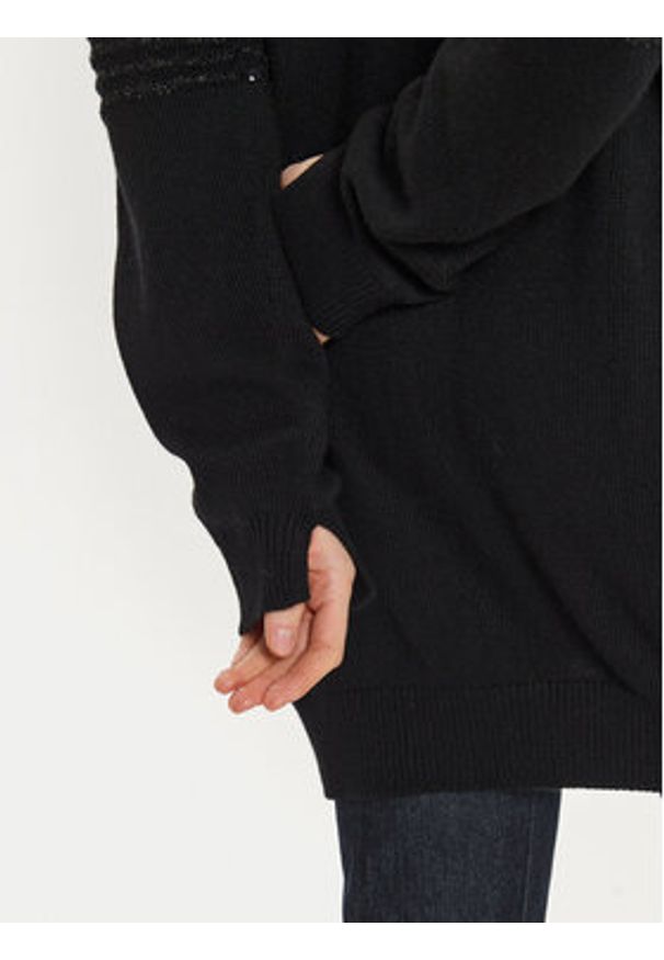 TwinSet - TWINSET Kardigan 242TP3273 Czarny Loose Fit. Kolor: czarny. Materiał: wiskoza
