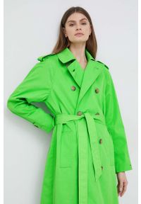 TOMMY HILFIGER - Tommy Hilfiger trencz bawełniany kolor zielony przejściowy. Kolor: zielony. Materiał: bawełna. Długość rękawa: raglanowy rękaw. Styl: klasyczny #2