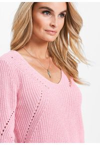 Sweter bonprix pastelowy jasnoróżowy melanż. Kolor: różowy. Wzór: melanż. Styl: elegancki #3