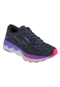 Buty do biegania damskie Mizuno 71 Wave Skyrise W. Zapięcie: sznurówki. Kolor: szary. Materiał: guma, materiał, syntetyk. Szerokość cholewki: normalna. Model: Mizuno Wave. Sport: bieganie