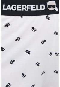 Karl Lagerfeld piżama 221W2115 damska kolor biały. Kolor: biały. Materiał: materiał, dzianina. Długość: krótkie. Wzór: aplikacja #7