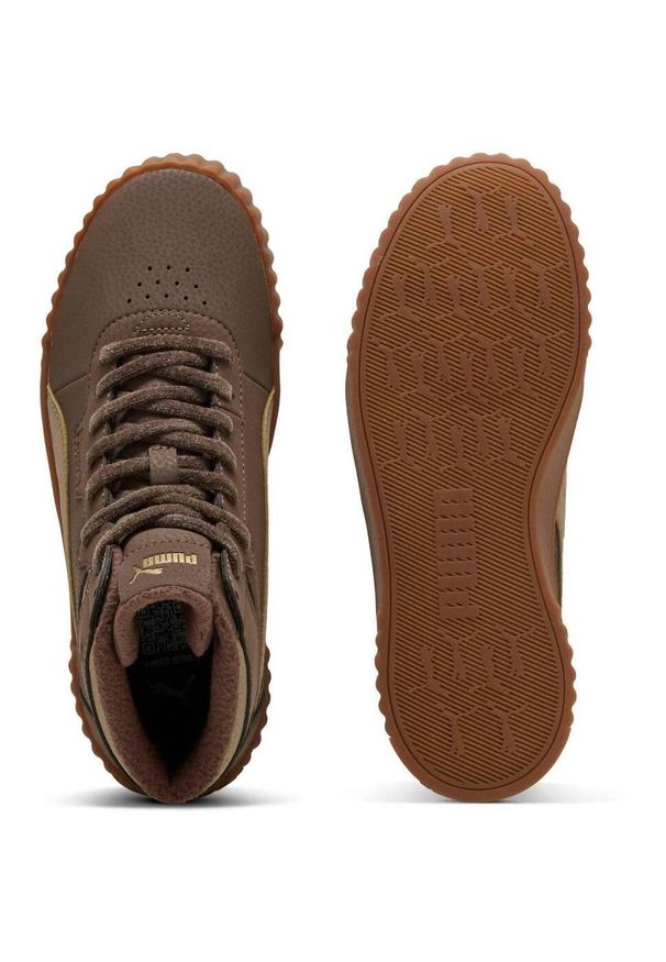 Adidasy Puma Carina 3.0 Mid, Kobiety. Kolor: brązowy. Materiał: materiał, syntetyk