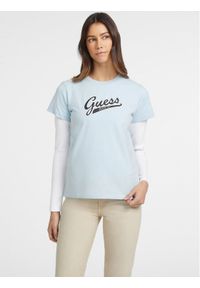 Guess Jeans T-Shirt 165657 Niebieski Classic Fit. Kolor: niebieski. Materiał: bawełna
