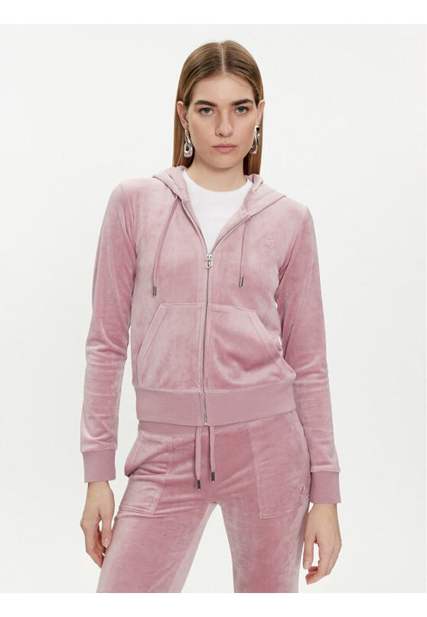 Juicy Couture Bluza Robertson JCAP176 Różowy Slim Fit. Kolor: różowy. Materiał: syntetyk