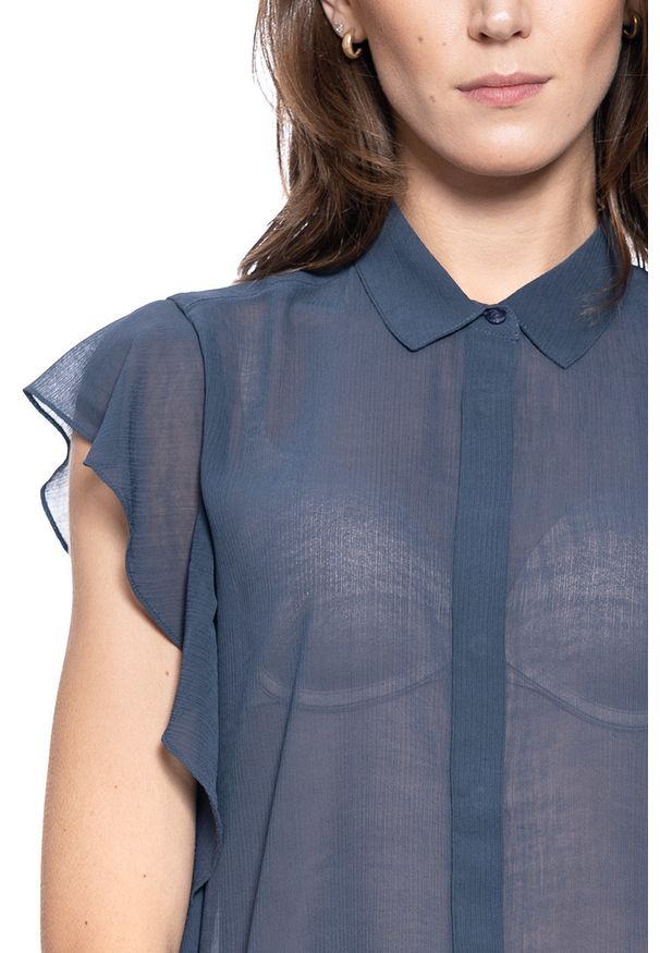 Mustang - KOSZULA DAMSKA MUSTANG Ellen Blouse BLUE NIGHTS 1009455 4085