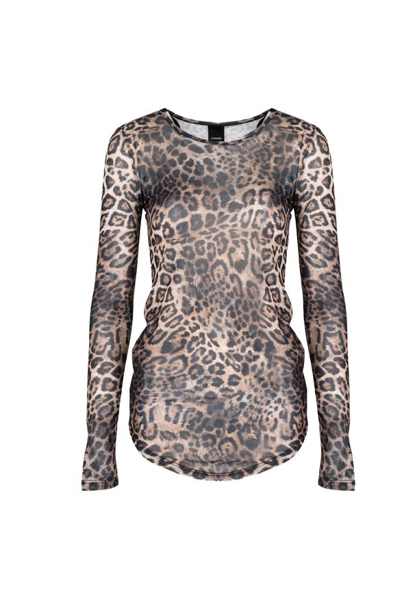 Pinko Bluzka "Berlino" | 100639 A0JG | Kobieta | Wielokolorowy. Kolor: wielokolorowy. Materiał: poliester, elastan. Wzór: motyw zwierzęcy. Styl: elegancki