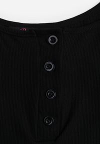 Renee - Czarny Prążkowany Top na Ramiączkach z Bawełny z Guzikami Bernesa. Okazja: na co dzień. Kolor: czarny. Materiał: prążkowany, bawełna. Długość rękawa: na ramiączkach. Styl: casual #5