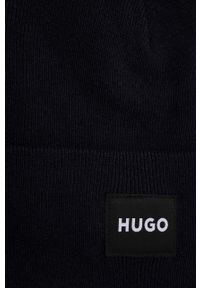Hugo - HUGO czapka kolor granatowy. Kolor: niebieski. Materiał: dzianina #3