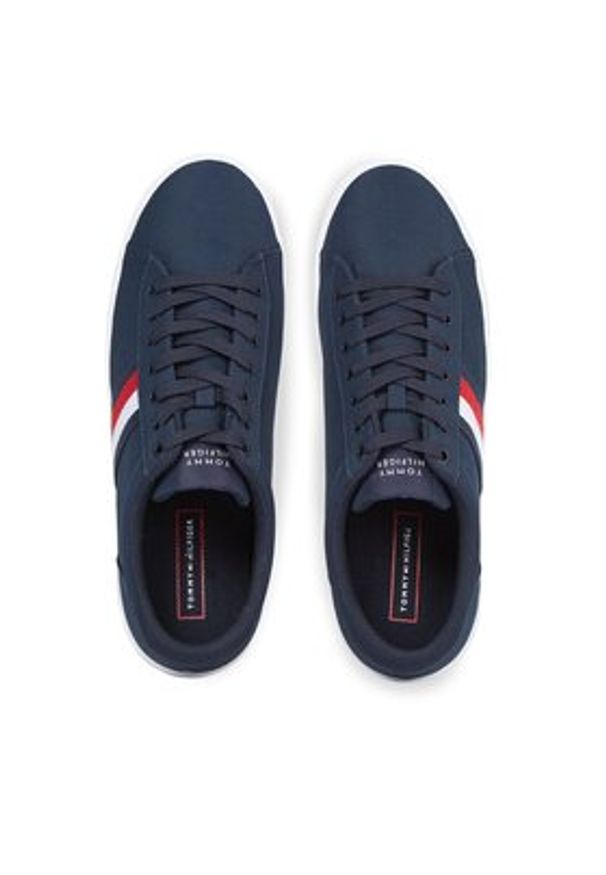 TOMMY HILFIGER - Tommy Hilfiger Tenisówki Iconic Vulc Stripes Mesh FM0FM05072 Granatowy. Kolor: niebieski. Materiał: materiał