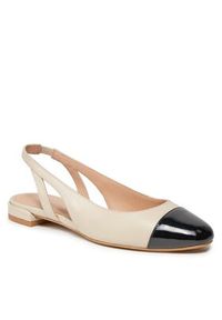 Stuart Weitzman Sandały Sleek Slingback SC667 Écru. Materiał: skóra