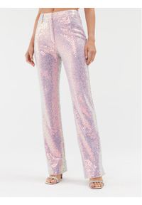 ROTATE Spodnie materiałowe Sequin Straight 1117002208 Różowy Regular Fit. Kolor: różowy. Materiał: syntetyk