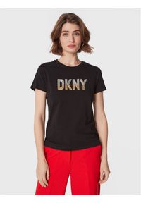 DKNY T-Shirt P2MH7OMQ Czarny Regular Fit. Kolor: czarny. Materiał: bawełna #1