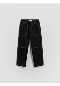 Reserved - Bawełniane spodnie - czarny. Kolor: czarny. Materiał: bawełna #1