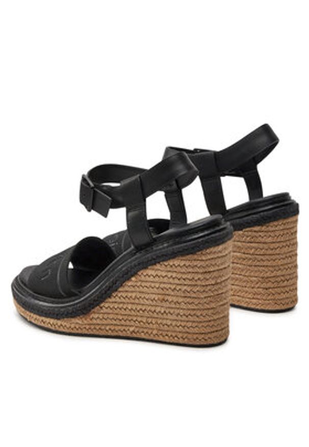 Calvin Klein Espadryle Wedge Sandal 70 He HW0HW02050 Czarny. Kolor: czarny. Materiał: skóra