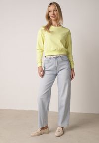 Born2be - Jasnozielona Bluza z Dodatkiem Bawełny Wykończona Ściągaczami Evilaya. Okazja: na co dzień. Kolor: zielony. Materiał: bawełna. Długość rękawa: długi rękaw. Długość: długie. Styl: casual, sportowy #5