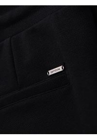 Ombre Clothing - Dzianinowe szorty męskie z podwiniętymi nogawkami – czarne V2 - Rozmiar: XL. Kolor: czarny. Materiał: dzianina. Wzór: jednolity. Styl: klasyczny #10