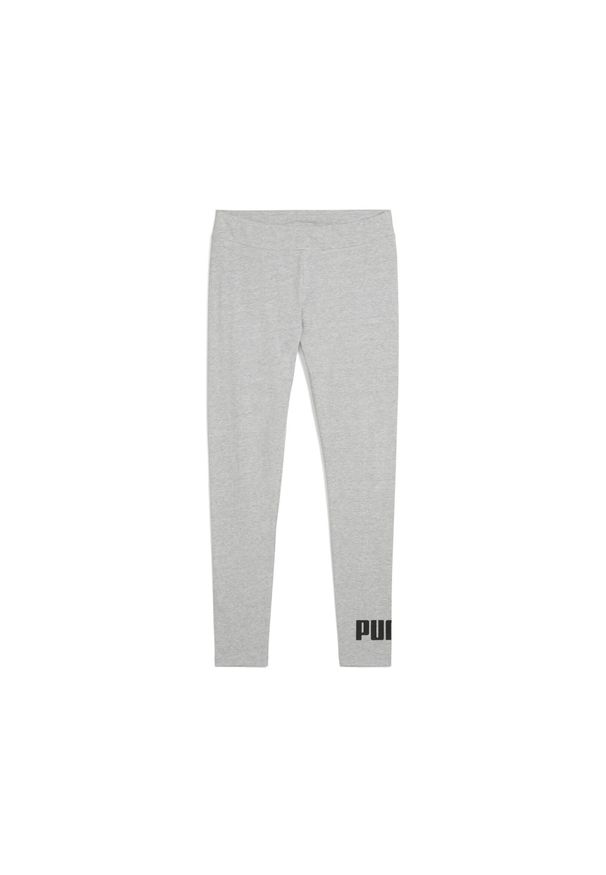 Puma - Legginsy damskie z logo No. 1 ESS PUMA Light Gray Heather. Kolor: czarny, szary, wielokolorowy. Materiał: jersey, materiał. Sport: fitness