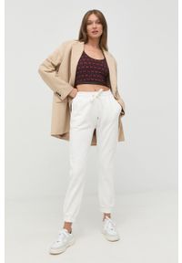 Pinko top damski kolor brązowy. Kolor: brązowy. Materiał: dzianina. Długość rękawa: na ramiączkach #5