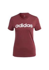 Adidas - T-shirt damski z logo adidas Essentials. Kolor: czerwony, biały, wielokolorowy. Sport: taniec, joga i pilates