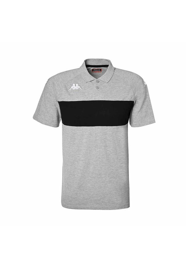 Polo Kappa Dianetti. Typ kołnierza: polo. Kolor: czarny, szary, wielokolorowy. Materiał: poliester, bawełna. Wzór: kolorowy. Styl: elegancki
