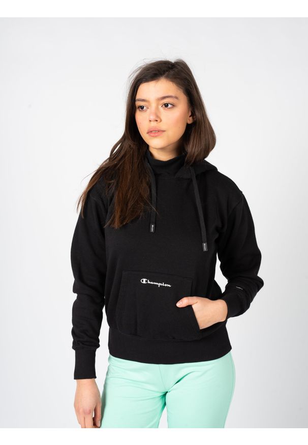 Champion Bluza | 115396 | Kobieta | Czarny. Okazja: na co dzień. Typ kołnierza: kaptur. Kolor: czarny. Materiał: poliester, bawełna. Wzór: nadruk. Styl: sportowy, klasyczny, elegancki, casual