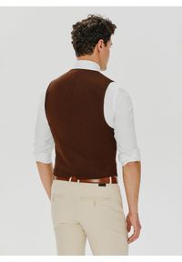 Pako Lorente - PAKO LORENTE – Brązowa dwurzędowa kamizelka męska. Okazja: na wesele, na ślub cywilny. Kolor: beżowy, brązowy. Styl: młodzieżowy, elegancki #7