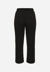 Born2be - Czarne Szerokie Spodnie z Bawełną i Wysokim Stanem Naitte. Okazja: na co dzień. Stan: podwyższony. Kolor: czarny. Materiał: bawełna. Styl: elegancki, casual