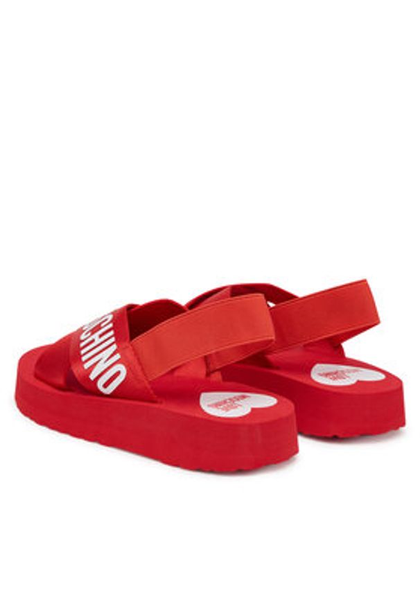 Love Moschino - LOVE MOSCHINO Sandały JA16214G0MIX5500 Czerwony. Kolor: czerwony. Materiał: materiał