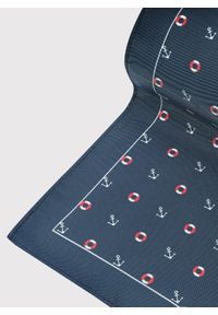 Pako Lorente - PAKO LORENTE – Granatowa poszetka we wzór. Kolor: niebieski. Materiał: poliester #2