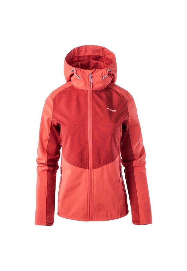Elbrus - Kurtka Softshellowa Damska Envisat. Kolor: czerwony, niebieski, wielokolorowy. Materiał: softshell. Sport: turystyka piesza