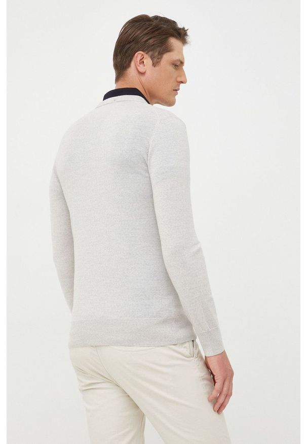 Scotch & Soda sweter wełniany męski kolor beżowy lekki. Okazja: na co dzień. Kolor: beżowy. Materiał: wełna. Styl: casual