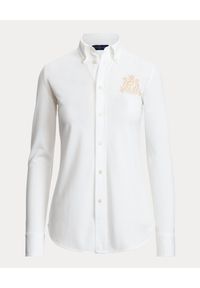Ralph Lauren - RALPH LAUREN - Biała koszula Oxford z eblematem Slim Fit. Typ kołnierza: polo. Kolor: biały. Materiał: bawełna. Długość rękawa: długi rękaw. Długość: długie. Wzór: haft, aplikacja #3