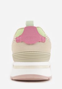 Born2be - Beżowe Sneakersy z Siateczką i Antypoślizgową Podeszwą Katala. Okazja: na spacer, na co dzień. Kolor: beżowy. Materiał: jeans. Sport: turystyka piesza #5