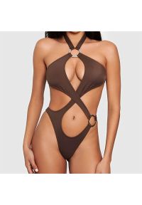 Intica - Strój kąpielowy z klamrami podkreślający sylwetkę na plażę lub basen Melike. Materiał: materiał