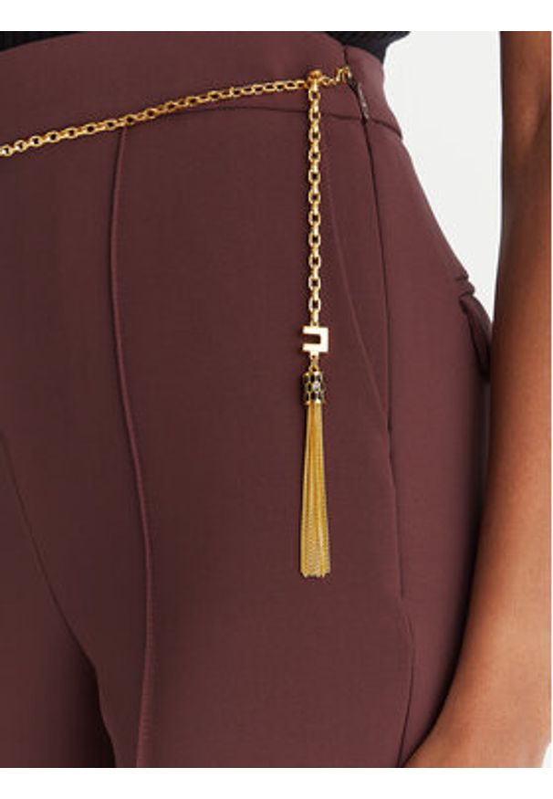 Elisabetta Franchi Spodnie materiałowe PA-141-57E2-V420 Bordowy Regular Fit. Kolor: czerwony. Materiał: syntetyk