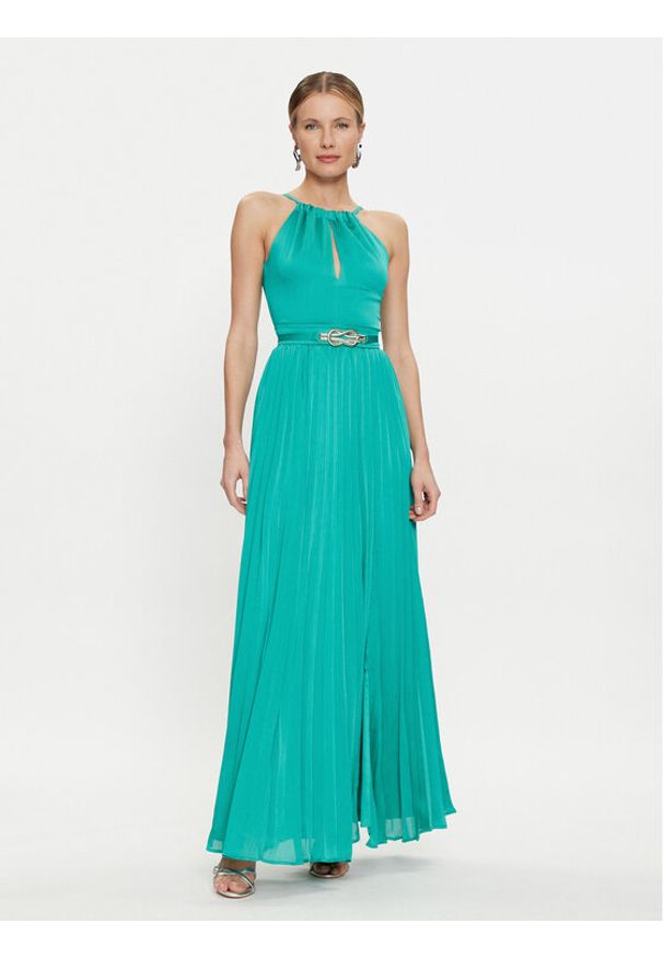 Marciano Guess Sukienka wieczorowa 4GGK14 7089A Zielony A-Line Fit. Kolor: zielony. Materiał: syntetyk. Styl: wizytowy