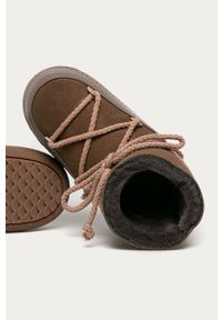 Inuikii - Śniegowce skórzane. Nosek buta: okrągły. Zapięcie: sznurówki. Kolor: brązowy. Materiał: skóra. Szerokość cholewki: normalna. Obcas: na obcasie. Wysokość obcasa: średni #2