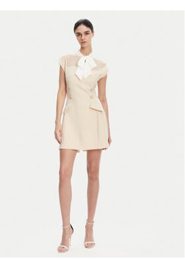 Imperial Sukienka koktajlowa AFJJJKP Écru Regular Fit. Materiał: syntetyk. Styl: wizytowy